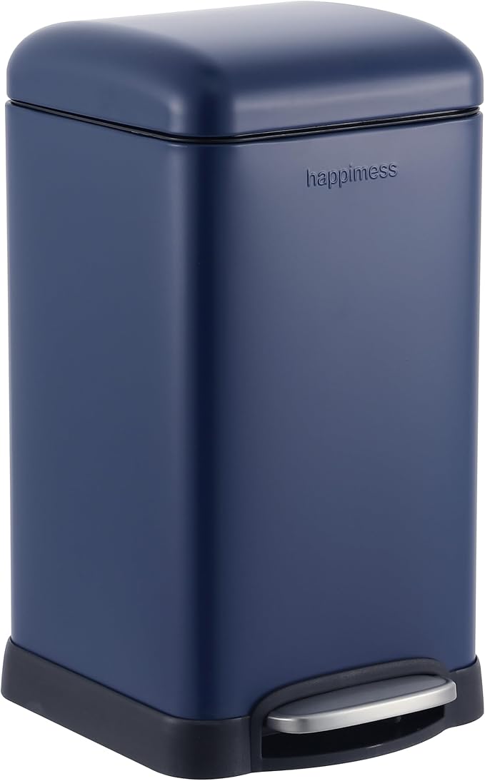 happimess HPM1012F Betty Retro Mini 3.2-Gallon Step-Open Trash Can, Fingerprint by Happimess