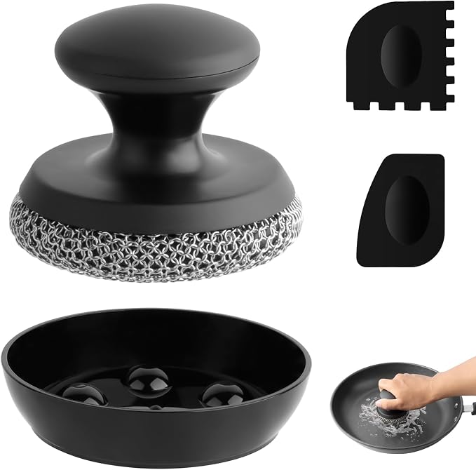 Cast Iron Scrubber Cleaner, Chainmail Scrubber by SEFONE