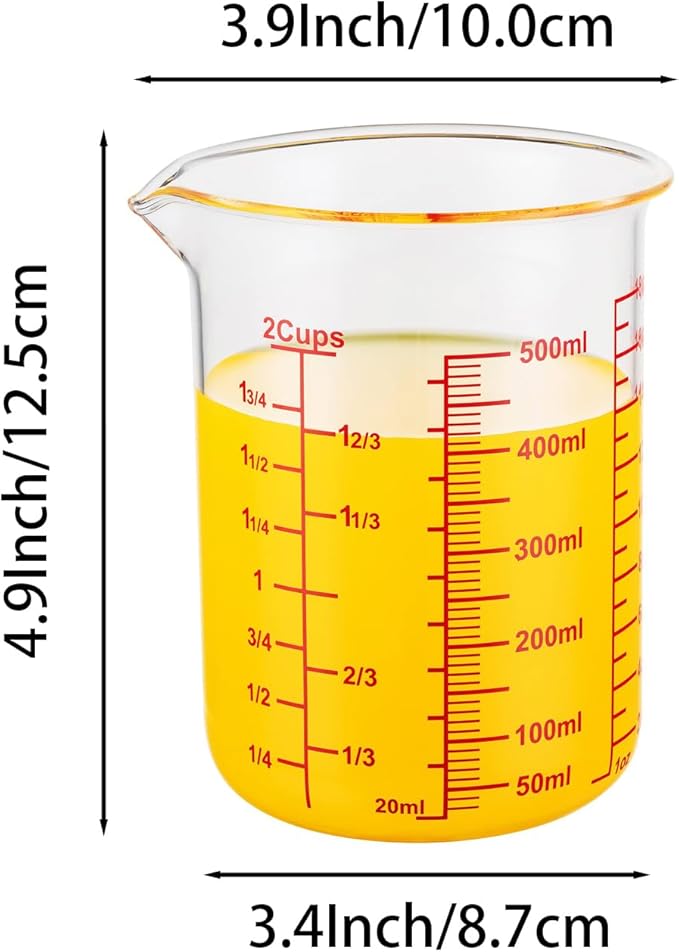 High Borosilicate Glass Measuring Cup-V-Shaped Spout，Glass Measuring Beaker - Image 7