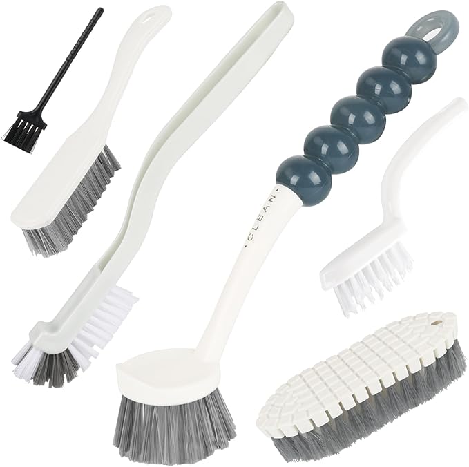 6 Pack Multipurpose Household Cleaning Set, Deep Cleaning Brush Set by Runloon