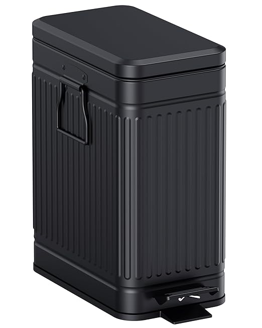 Small Trash Can with Lid Soft Close-10L/2.6 Gal Stainless Steel Outdoor Dog by GibHerz