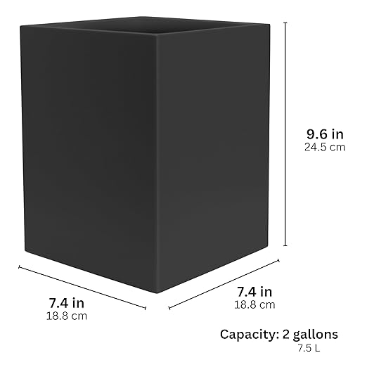 Matte Black Square Small Trash Can, 2 Gallons / 7.5L Garbage Can, Waste Basket - Image 5