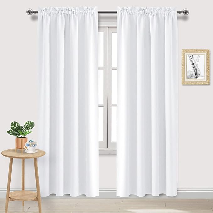 DWCN White Curtains for Living Room Thermal Insulated, 50% Light Blocking by DWCN