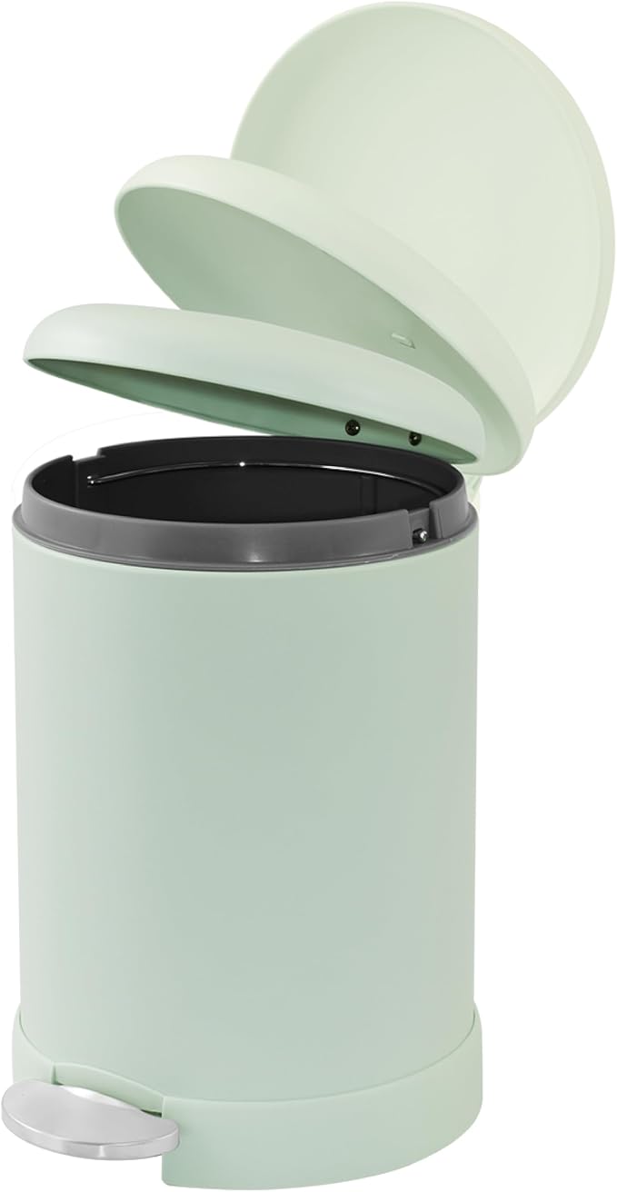 Glad Small Trash Can, 1.2 Gallon | Round Stainless Steel Garbage Bin - Image 4