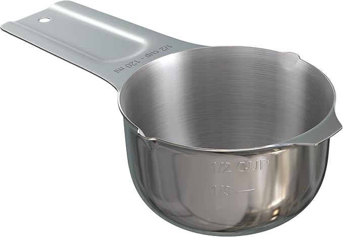 Color Up ½ Cup Measuring Cup – Premium Chrome Stainless Steel, Accurate by ColorUpCollection