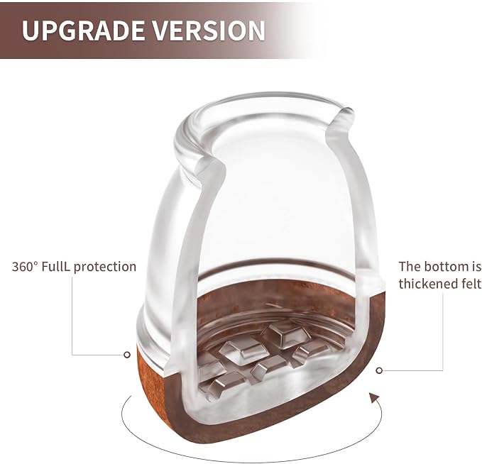 Ezprotekt 24 Pcs Extra Small Clear Round Chair Leg Floor Protectors - Image 7