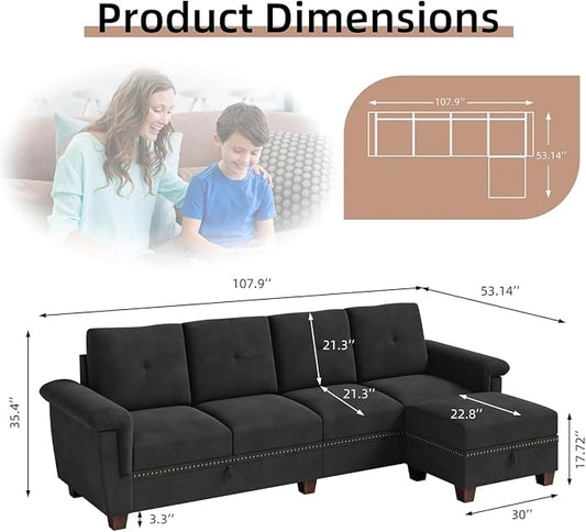 JAMFLY 108" Modular Sectional Sofa - Image 2