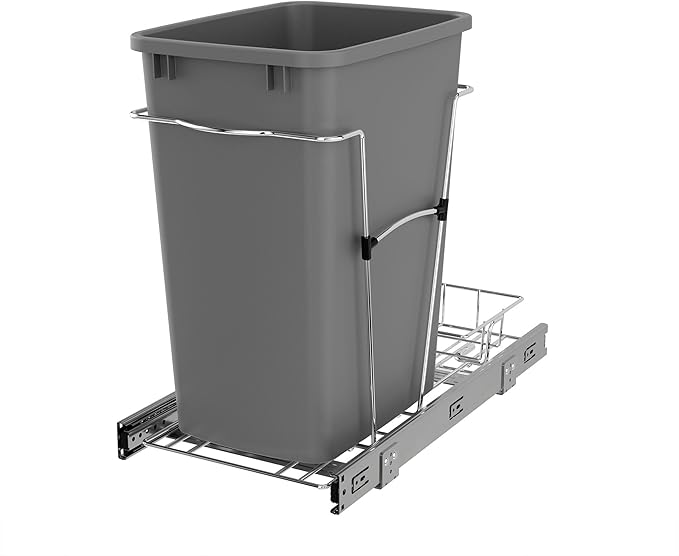 Rev-A-Shelf Pullout Trash Can for Kitchen Cabinets 35 Qt Garbage Waste by Rev-A-Shelf
