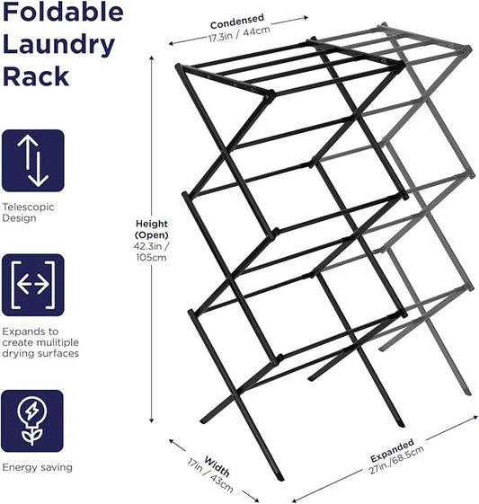 BLACK+DECKER Laundry Organization Expandable/Collapsible Clothes Drying Rack. - Image 2