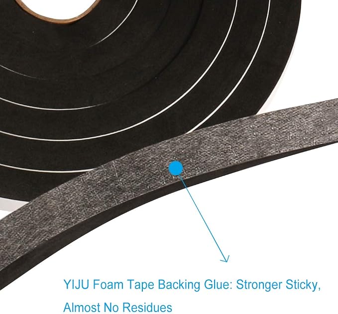 Window Foam Seal Tape 1/2Inch Wide X 1/2Inch Thick, High Density Self Adhesive - Image 3