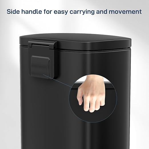Arlopu13.2 Gallon Step Trash Can, Stainless Steel Garbage Bin, Soft-Close - Image 8