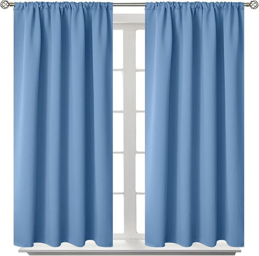 BGment Denim Blue Blackout Curtains 40 Inches Length by BGment
