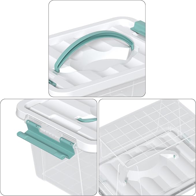 Zopnny 7 Quart Small Clear Storage Latch Box - Image 3