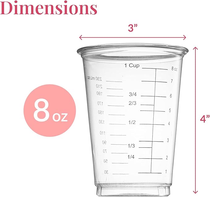 Prestee 50 Disposable Measuring Cups 8 oz - Image 3