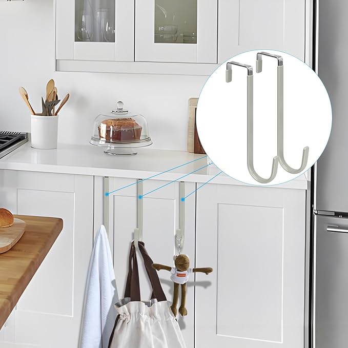 FYY Over The Door Hooks, 4 Pack Upgraded Long Door Hangers Hooks - Image 7