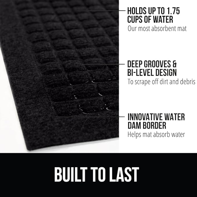 GORILLA GRIP Front Door Mat, Indoor Outdoor Ultra Absorbent HydroAbsorb Doormat - Image 2
