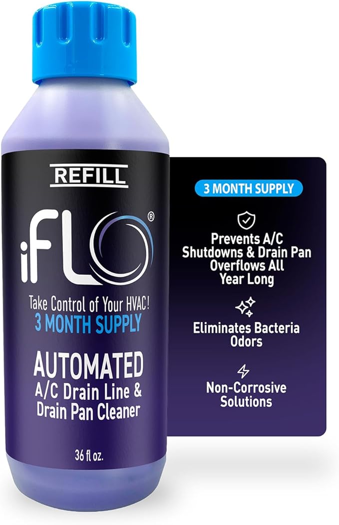 iFLO® Smart A/C Drain Line Cleaner and Drain Pan Cleaner Cartridge, Fast-Acting by iFLO