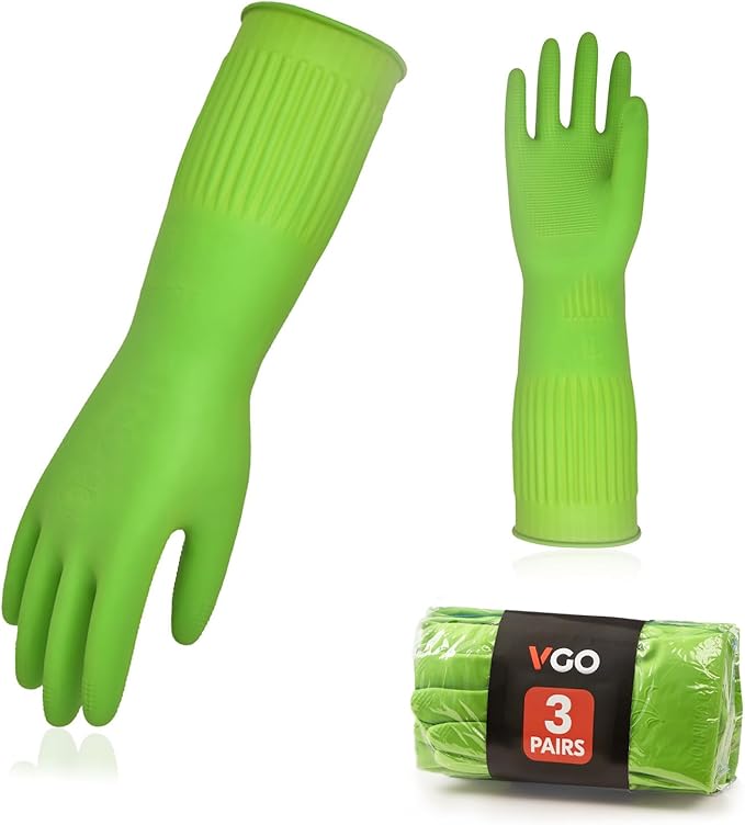 Vgo... 3-Pairs Dishwashing Gloves by Vgo