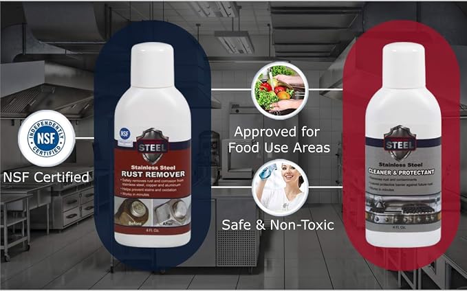 CLEAN MY STEEL Stainless Steel Rust Stain Remover, Protector & Cleaner Kit - Image 6