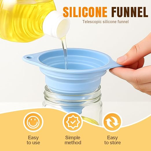 Kitchen Funnel Set, Wide-Mouth Foldable and Telescopic Design, Liquid - Image 2