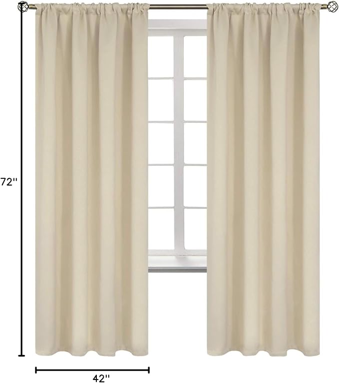 BGment Beige Room Darkening Curtains 72 Inches Long - Image 7