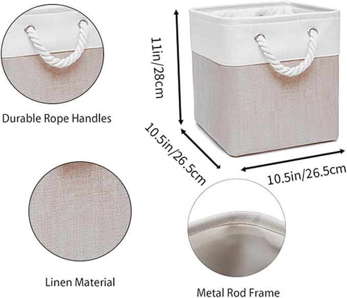 Cube Storage Bins, Collapsible Fabric Storage Cubes Bins, 11 Inch Cube Storage - Image 6