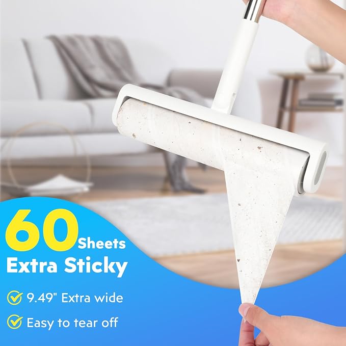 9.49'' Large Lint Rollers for Carpet and Floor, Extra Sticky Giant Rollers - Image 5