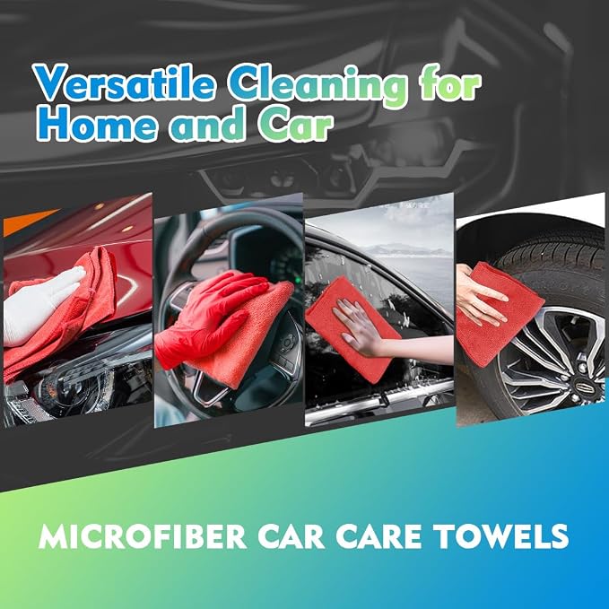 HOMEXCEL Red Microfiber Cleaning Cloth 12 Pack, 12.5 x 12.5 inch Microfiber - Image 6