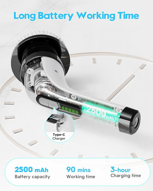 Electric Spin Scrubber for Cleaning Bathroom: Cordless Power Shower Scrubber - Image 2