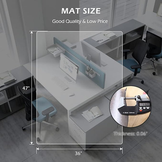 SALLOUS Clear Chair Mat, Vinyl Desk Chair Mat Protector - Image 2