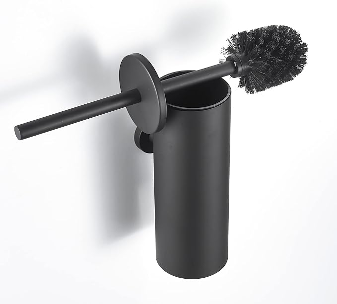 Toilet Brush and Holder Matte Black Toilet Bowl Brush Wall Mounted Toilet Brush by TINYROW