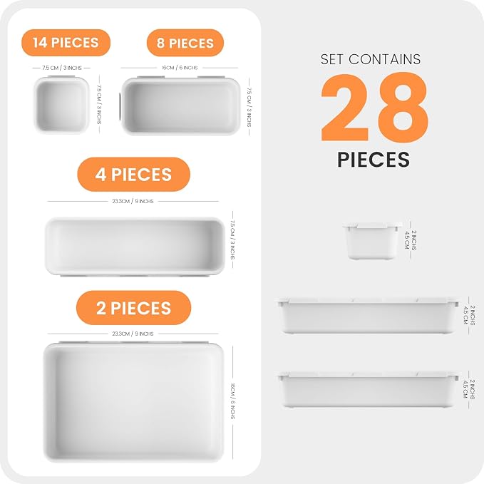 A-LuGei 【28PCS】 Drawer Organizer, Bathroom Organizers and Storage, Makeup - Image 6