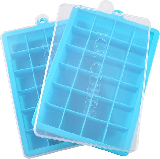 Ice Cube Tray, Silicone Square Ice Trays Easy Release Stackable Ice Cube Mold by Guardians