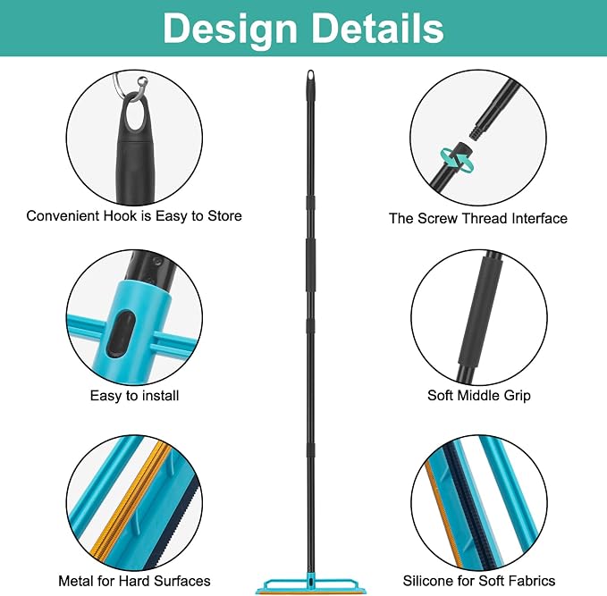 Carpet Rake for Pet Hair Removal Tool, Reusable Pet Hair Remover Broom - Image 5
