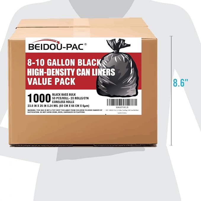 8-10 Gallon Trash Bags, Industrial, Commercial, Janitorial - Image 3
