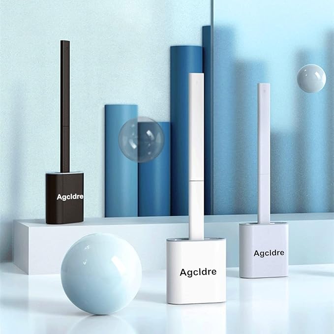Toilet Brush with Holder Silicone Toilet Brush and Cleaning Brush - Image 2