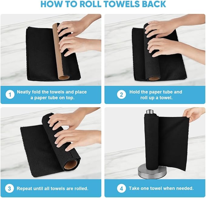 AIDEA Microfiber Cleaning Cloth Roll 55 Sheets, Shop Rags Washable, Cleaning - Image 7
