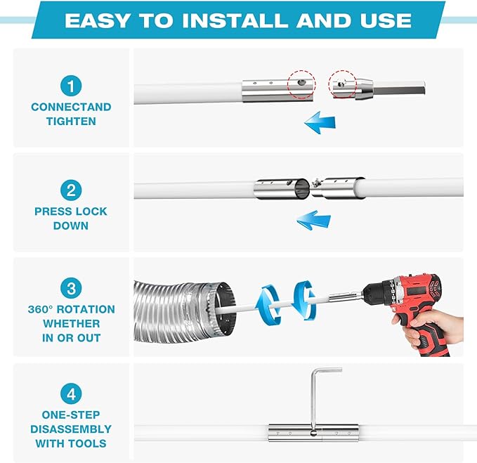 Sealegend 50 Feet Dryer Vent Cleaner Kit/Lint Remover/Fireplace Chimney - Image 3
