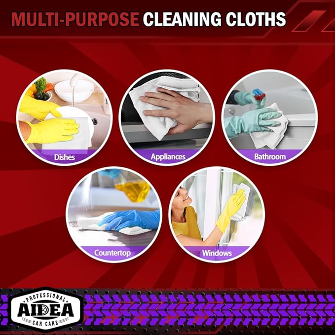 AIDEA Microfiber Cleaning Cloth White 10PK, Microfiber Towels - Image 7