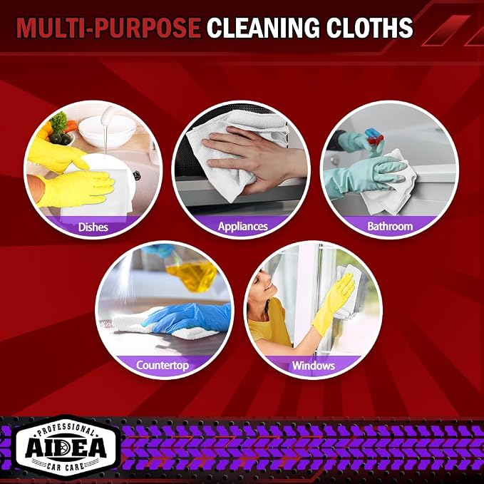 AIDEA Microfiber Cleaning Cloth White 150PK, Microfiber Towels - Image 7