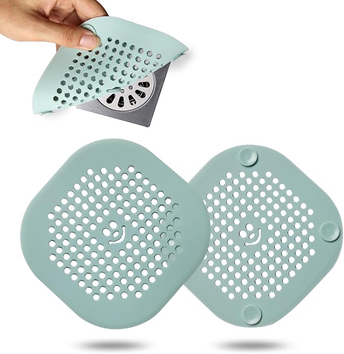 2 Pack Drain Hair Catcher Silicone Shower Drain Protector Sink Drain Strainer by Couidlmakeslifecolorful