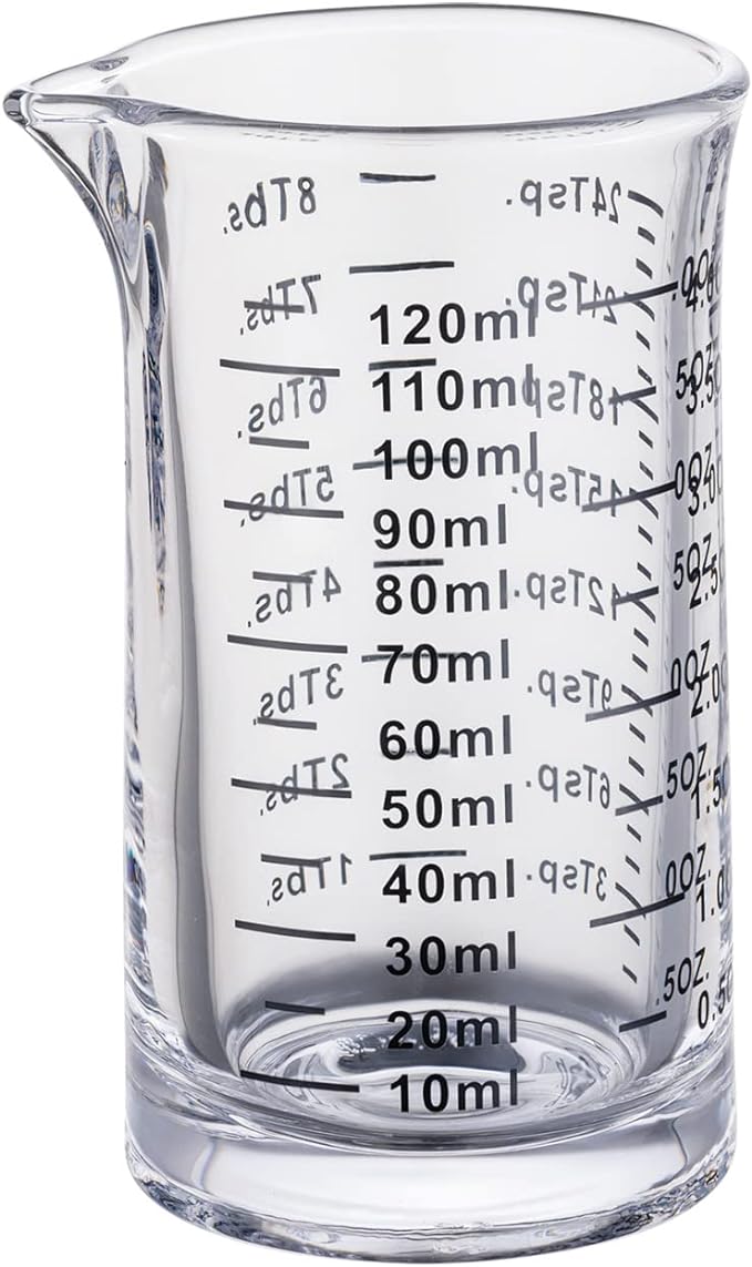 Ackers 4 Oz Glass Measuring Cup, Borosilicate Shot Glass by AckersBORO33