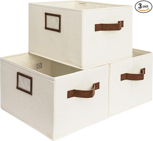 StorageWorks Storage Baskets for Shelves, Foldable Fabric Closet Storage Bins by StorageWorks