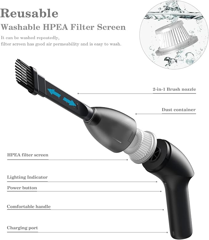 Mini Vacuum Cleaner-Rechargeable, Desk Vacuum Cleaner - Image 3