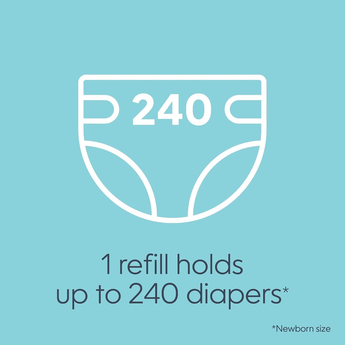 Diaper Genie Bags Refills 240 Count (Pack of 1) with Max Odor Lock | Holds Up to 240 Newborn Diapers | Fits Diaper Genie Complete | Unscented diaper pail refill bags with Max Odor Lock Technology help lock in odors and holds up to 240 newborn diapers.