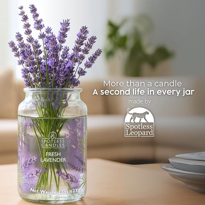 Fresh Lavender Candle 22oz Glass Jar - Image 6
