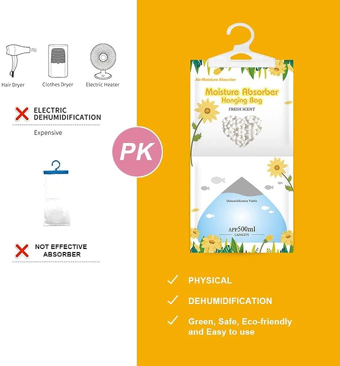 CANAGER Hanging Moisture Absorber, Fresh Scent Moistureproof Desiccant Hanging - Image 4