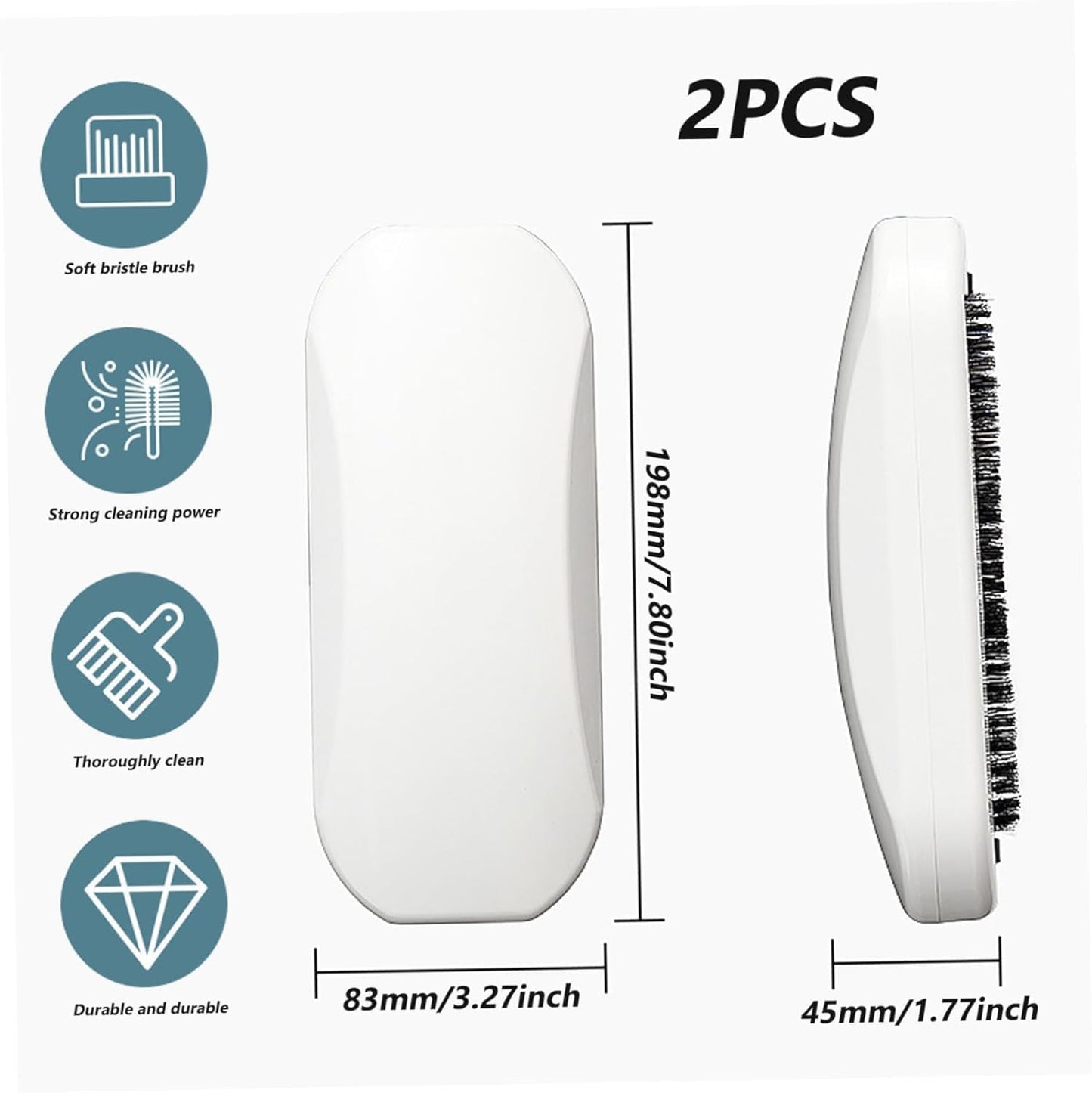 Multi - Functional Table Crumb Sweeper, Handy Rolling Bed Sweeping Brush, Handheld Crumb Sweeper, Soft Bristles Debris Collector for Table, Mat, Bed Sheets, Sofas, Clothes Cleaning Brush (White)