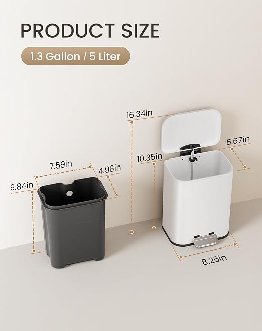 Cesun Small Bathroom Trash Can - Image 7
