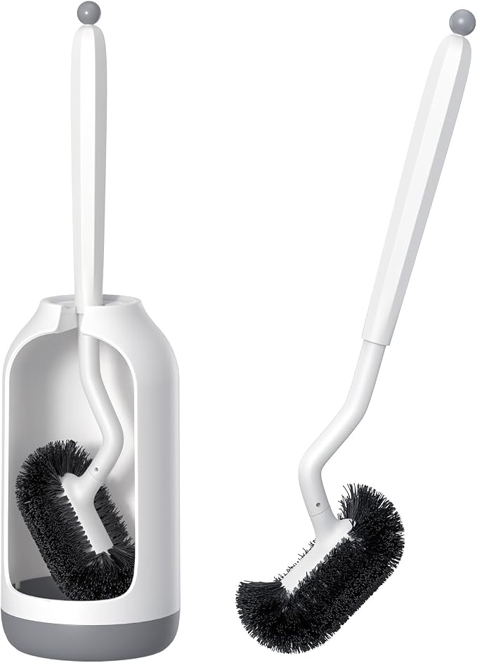 HAMITOR Toilet Bowl Brush Holder Set: Deep Cleaning Brushes by HAMITOR